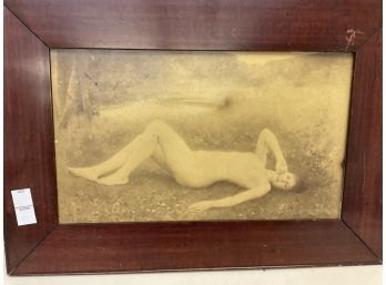 Antique Sepia Tone Photograph Of Nude Woman