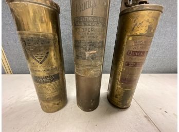 3 Antique Fire Extinguishers Fire Guard Badger Quick Aid