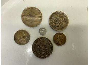 5 - Vintage Bronze Historic Medallions Group - B
