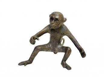 Antique Bronze Monkey 7.5 Tall Sculpture