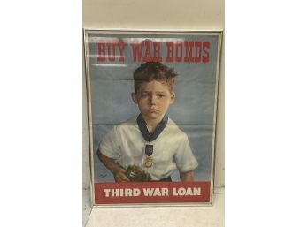 3 Vintage WWII Posters Junior Red Cross, Man Of The Year Soldier, 3rd War Loans