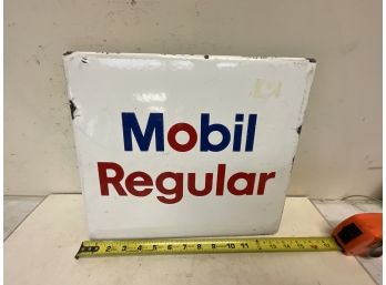 Mobil Oil Gas Porcelain Enamel Gas Pump Front ? Sign