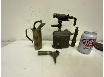 3 Antique Tools Torches, Pipe Cutter Etc