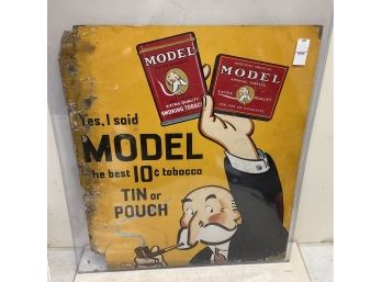 Model Tobacco Vintage Cardboard Sign