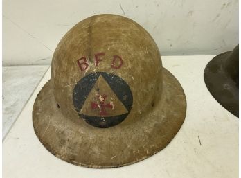 Antique WWI Era Brodie / Doughboy Helmet BFD  With Red Cross