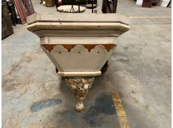 Large Antique Architectural Wall Pedestal Shelf W Bas Relief Carving