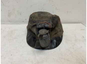 1860s Coal Miners Cap With Whale Oil Lamp Attached