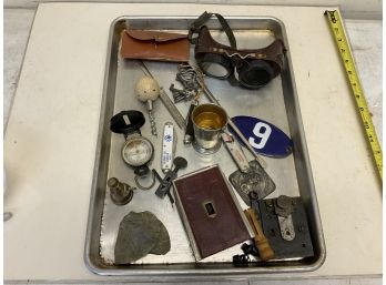 Tray Lot Of Antique Littles Smalls Steampunk Goggles Etc. Lot B