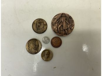 5 - Vintage Bronze Historic Medallions Group - E