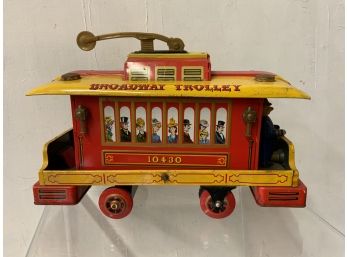 Antique / Vintage Metal Toy Broadway Trolley MIJ