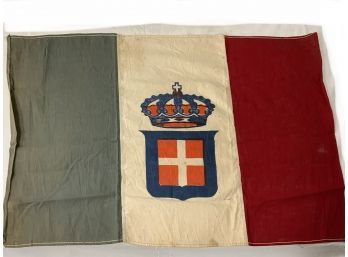 Antique Cotton Kingdom Of Italy Flag