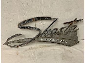 Vintage Mid Century Shasta Trailers Chrome Emblem Logo