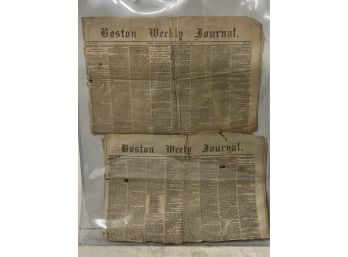 Two Civil War Era Boston Weekly With War Headlines
