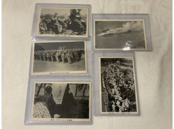 5 Foreign Military Postcards, Chinese And German, NWOB