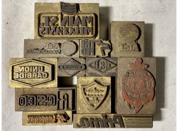 Lot Of Vintage/Antique Advertising Letterpress Brass Or Bronze Printing Stamps A