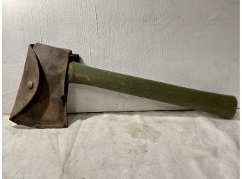 Antique US Army Axe With Leather Sheath