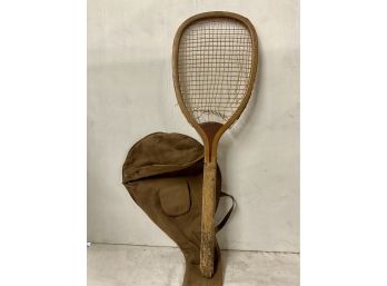 Antique Tennis Racket Signed C.W. Pine Horace Partridge Co