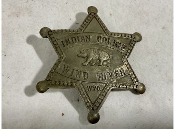 Indian Police Wind River, Wyoming, First Nations Police Badge