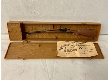 Marx Toy Miniature Historic Gun Double Barrel With Case And Paper Insert