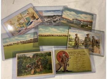 Eight Antique Military Postcards