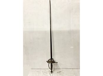 Antique Sword With Antique Hilt And Decorated Blade