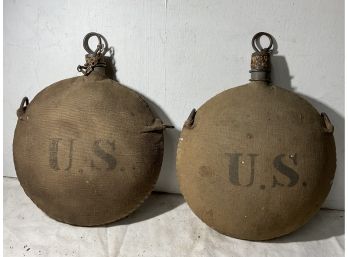 Pair Of US Mexican War Military Issue Canteens