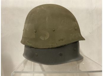 Pair Of Plastic Post WWII Helmets