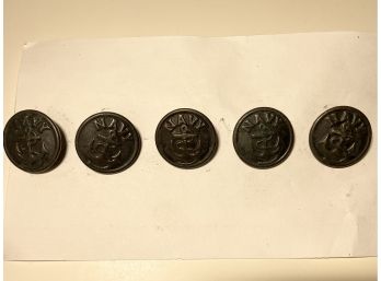 Five 1890s US Navy Buttons