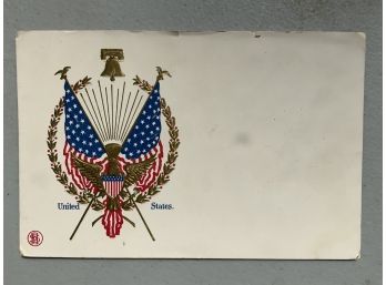 Antique Postcard American Flag And Eagle NWOB