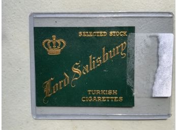 Lord Salisbury Turkish Cigarettes Label