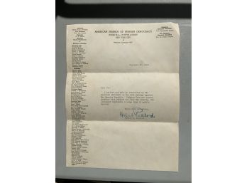 American Friends Of Spanish Democracy 1938 Signed Letter