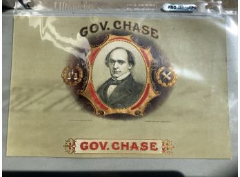 Antique Lithograph Of Governor Chase Chief Justice