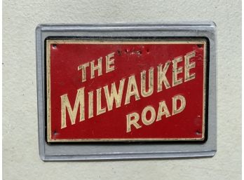 Vintage Miniature Tin Railroad Sign The Milwaukee Road