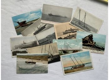 Shipwreck! Lot Of 12 Antique Shipwreck Postcards, Some With WOB