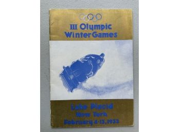 1932 Lake Placid Olympic Winter Games Program