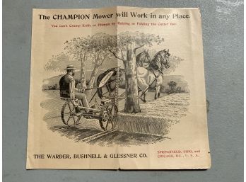 The Champion Mower Bushnell & Glessner Co