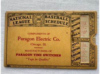 1940 National League Baseball Schedule