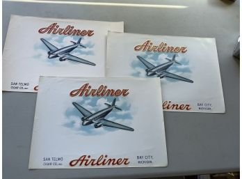 Three Embossed Airliner Cigar Box Label