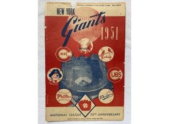 1951 New York Giants Baseball Team Program / Scorecard