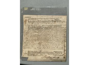1819 Legal Document Court Summons