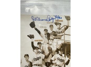 Vintage Autographed Dodgers Sepia-Tone Photo. Andy Pafko, Cal Abrams