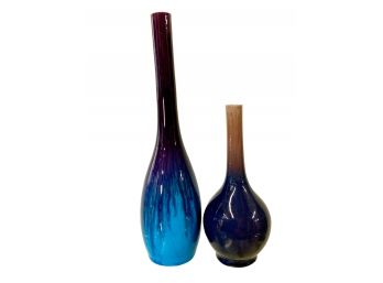 Pair Of Mid Century Ceramic Vases Studio Pottery