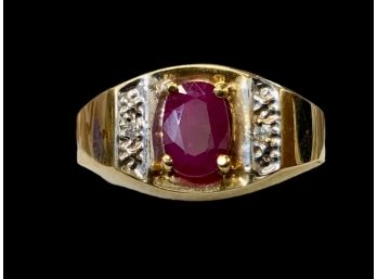 Ruby Estate Ring In 10kt Gold Setting