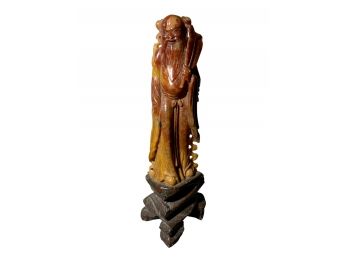 Carved Chinese Stone Figurine Of Wise Man