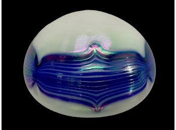Signed Nailsea Art Glass Paperweight