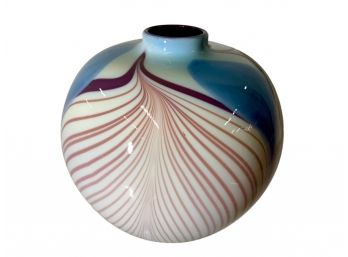 Mid Century Nailsea Art Glass Vase