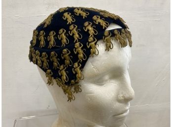Bes Ben 1940s Surreal Couture Hat With Monkeys