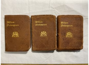 Antique Trio Of Tiny Pocket Editions Of William Shakespeare, Othello, Taming Of The Shrew, Romeo And Juliet