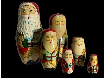 Santa Matryoshka Nesting Dolls Hand Painted