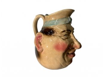 Antique Large French Grotesque Toby Pitcher By Sarreguemines C.1890